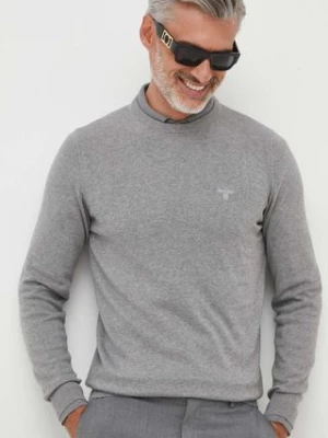 Barbour sweter bawełniany Essentials kolor szary lekki MKN0932