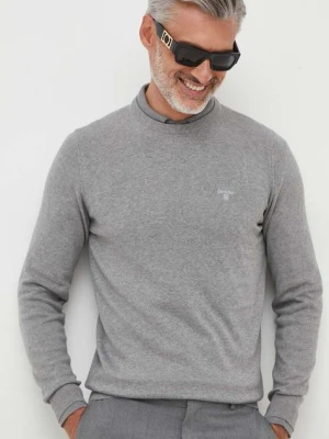 Barbour sweter bawełniany Essentials kolor szary lekki MKN0932