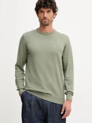 Barbour sweter bawełniany Essentials kolor zielony lekki MKN0932