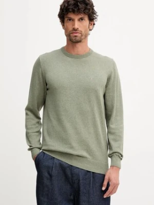 Barbour sweter bawełniany Essentials kolor zielony lekki MKN0932