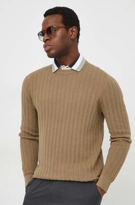Barbour sweter bawełniany kolor beżowy