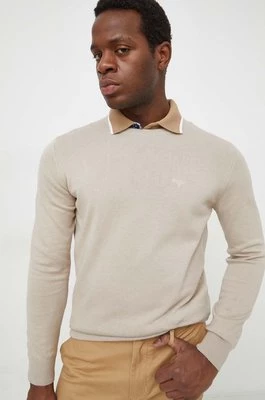 Barbour sweter bawełniany kolor beżowy lekki MKN0932