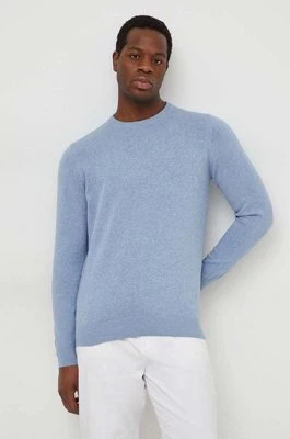 Barbour sweter bawełniany kolor niebieski lekki