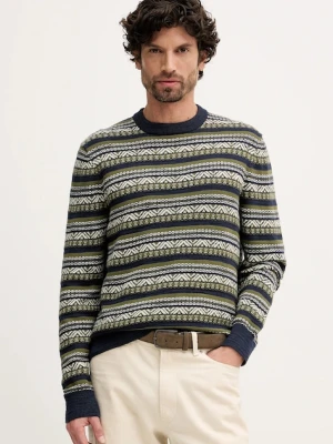 Barbour sweter bawełniany męski kolor granatowy lekki MKN1705