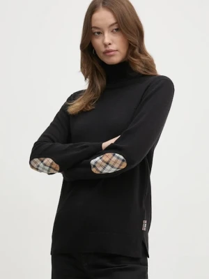 Barbour sweter damski kolor czarny lekki z golfem LKN1077