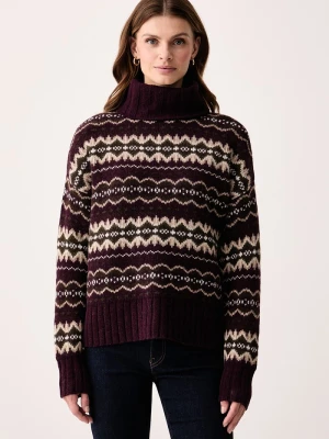 Barbour sweter damski z wełną Helen bordowy