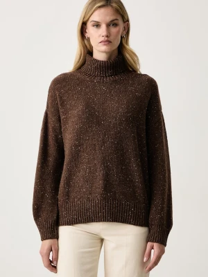 Barbour sweter damski z wełną Stanford brązowy