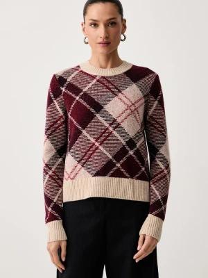 Barbour sweter damski z wełną Stevie bordowy