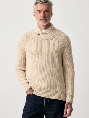 Barbour sweter męski z wełną beżowy
