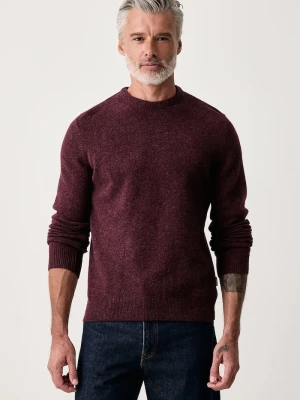 Barbour sweter męski z wełną Holden bordowy