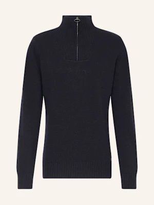 Barbour Sweter Typu Troyer blau GRANATOWY