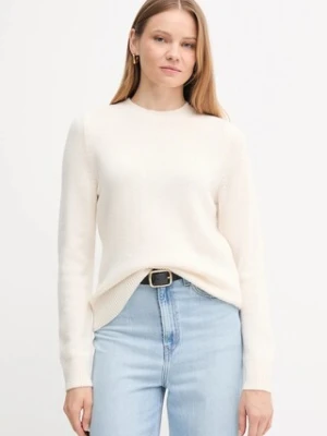 Barbour sweter wełniany damski kolor beżowy LKN1666