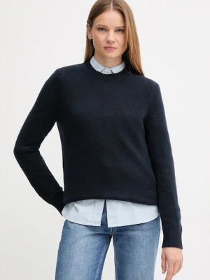 Barbour sweter wełniany damski kolor granatowy LKN1666