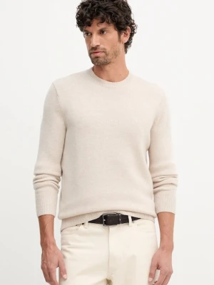 Barbour sweter wełniany męski kolor beżowy MKN1666