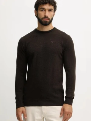 Barbour sweter wełniany męski kolor brązowy MKN0345