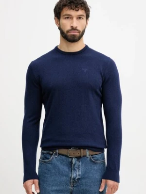 Barbour sweter wełniany męski kolor granatowy MKN0345