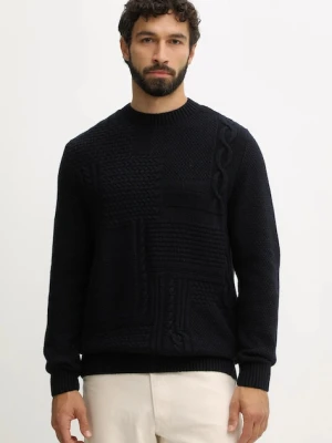 Barbour sweter wełniany męski kolor granatowy MKN1605