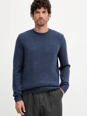 Barbour sweter wełniany męski kolor granatowy MKN1666