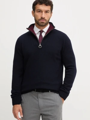 Barbour sweter wełniany NELSON męski kolor granatowy MKN0863