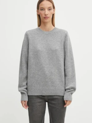 Barbour sweter wełniany Woodhouse Knitted Jumper damski kolor szary LKN1666GY15