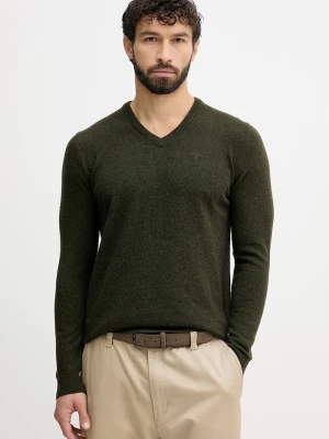 Barbour sweter wełniany zielony