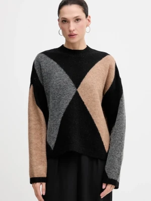 Barbour sweter z dodatkiem wełny SABRINA damski kolor czarny LKN1678