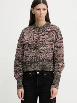 Barbour sweter z dodatkiem wełny Saima damski kolor brązowy ciepły LKN1740