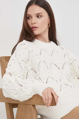 Barbour sweter z domieszką wełny damski kolor beżowy ciepły