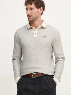 Barbour sweter z domieszką wełny męski kolor szary lekki MKN1631ST13