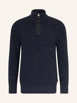 Barbour Sweter Z Golfem blau GRANATOWY