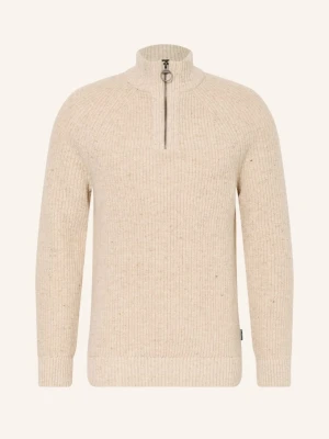 Barbour Sweter Z Golfem grau BEŻOWY