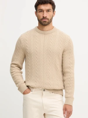 Barbour sweter z wełną beżowy
