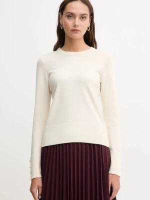 Barbour sweter z wełną CARLBY damski kolor beżowy lekki LKN1686