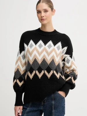 Barbour sweter z wełną CECELIA damski kolor czarny LKN1676