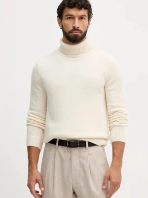 Barbour sweter z wełną męski kolor biały z golferm MKN1658