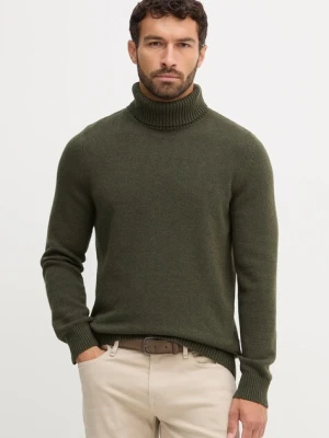 Barbour sweter z wełną męski kolor zielony z golferm MKN1658