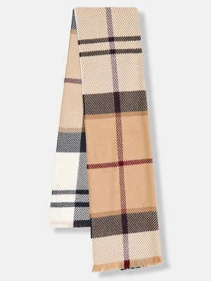 Barbour szalik damski kolor brązowy wzorzysty LSC0308