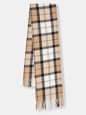 Barbour szalik damski kolor brązowy wzorzysty LSC0426