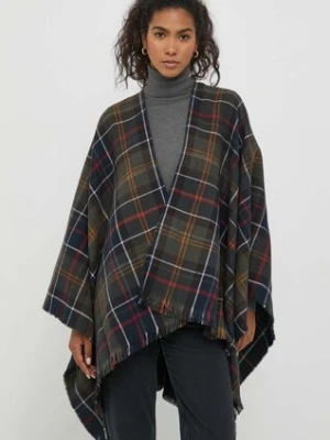 Barbour szalik damski kolor zielony wzorzysty