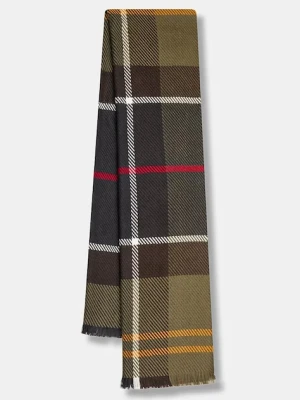 Barbour szalik damski kolor zielony wzorzysty LSC0308