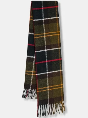 Barbour szalik damski kolor zielony wzorzysty LSC0476