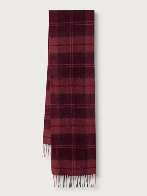 Barbour szalik wełniany bordowy