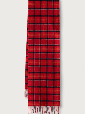 Barbour szalik wełniany czerwony
