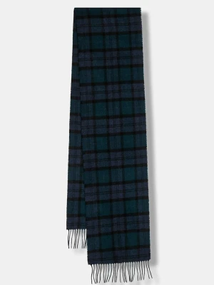 Barbour szalik wełniany granatowy