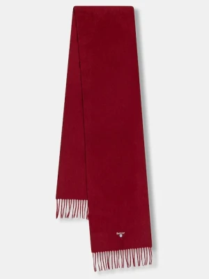 Barbour szalik wełniany kolor czerwony gładki USC0008