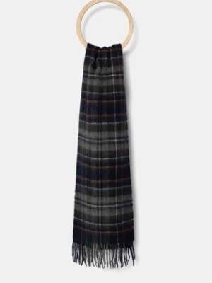 Barbour szalik wełniany kolor granatowy wzorzysty USC0137