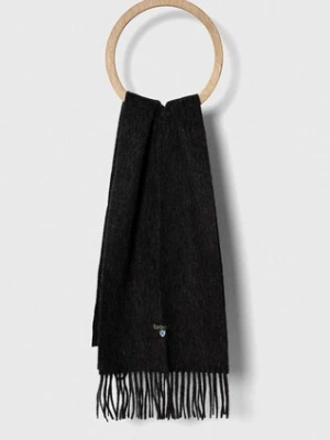 Barbour szalik wełniany kolor szary gładki USC0008