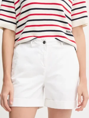 Barbour szorty damskie kolor biały gładkie high waist LST0022WH11