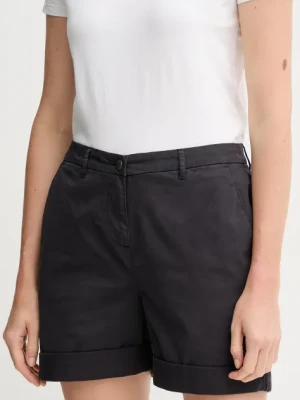 Barbour szorty damskie kolor czarny gładkie high waist LST0022NY73