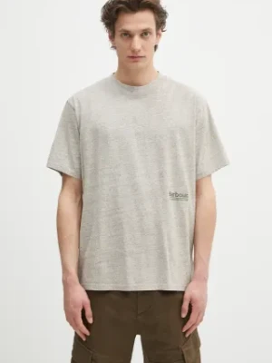 Zdjęcie produktu Barbour t-shirt Barbour Calton Linen Blend OS Fit T-Shirt męski kolor beżowy z aplikacją MTS1404